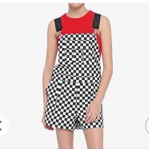Hot Topic checkered shortalls